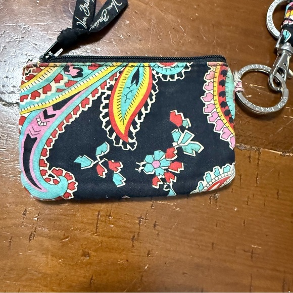 Vera Bradley Black and Red Floral ID holder with matching lanyard - Picture 2 of 9